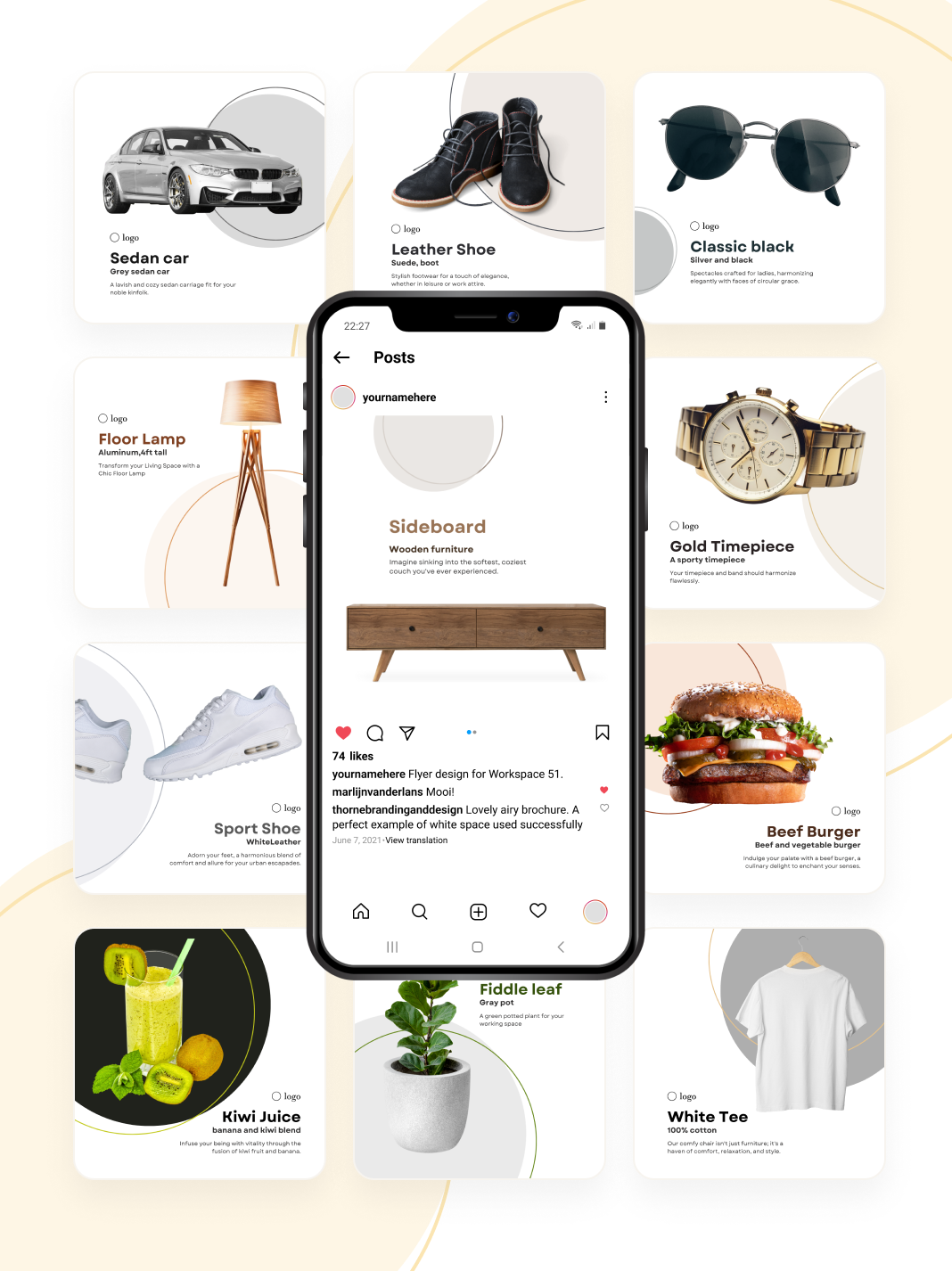 An e-commerce website for selling design templates worldwide