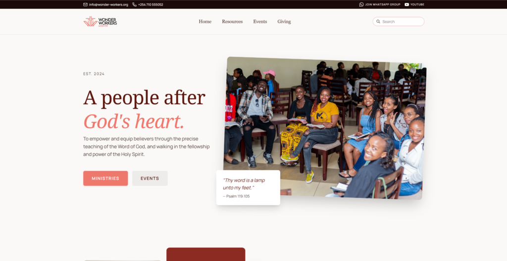 Wonder Workers Ministry — Turning a Generic Blog into a Mission-Driven Platform